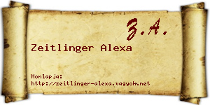 Zeitlinger Alexa névjegykártya